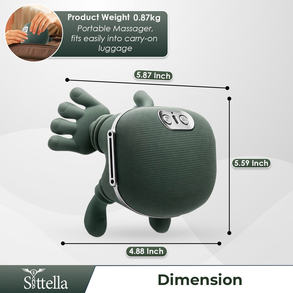 Portable Shoulder and Neck Massager with Soothing Heat – Deep Tissue Electric Massager for Pain & Stress Relief, Cordless Lightweight Design with One-Button Operation