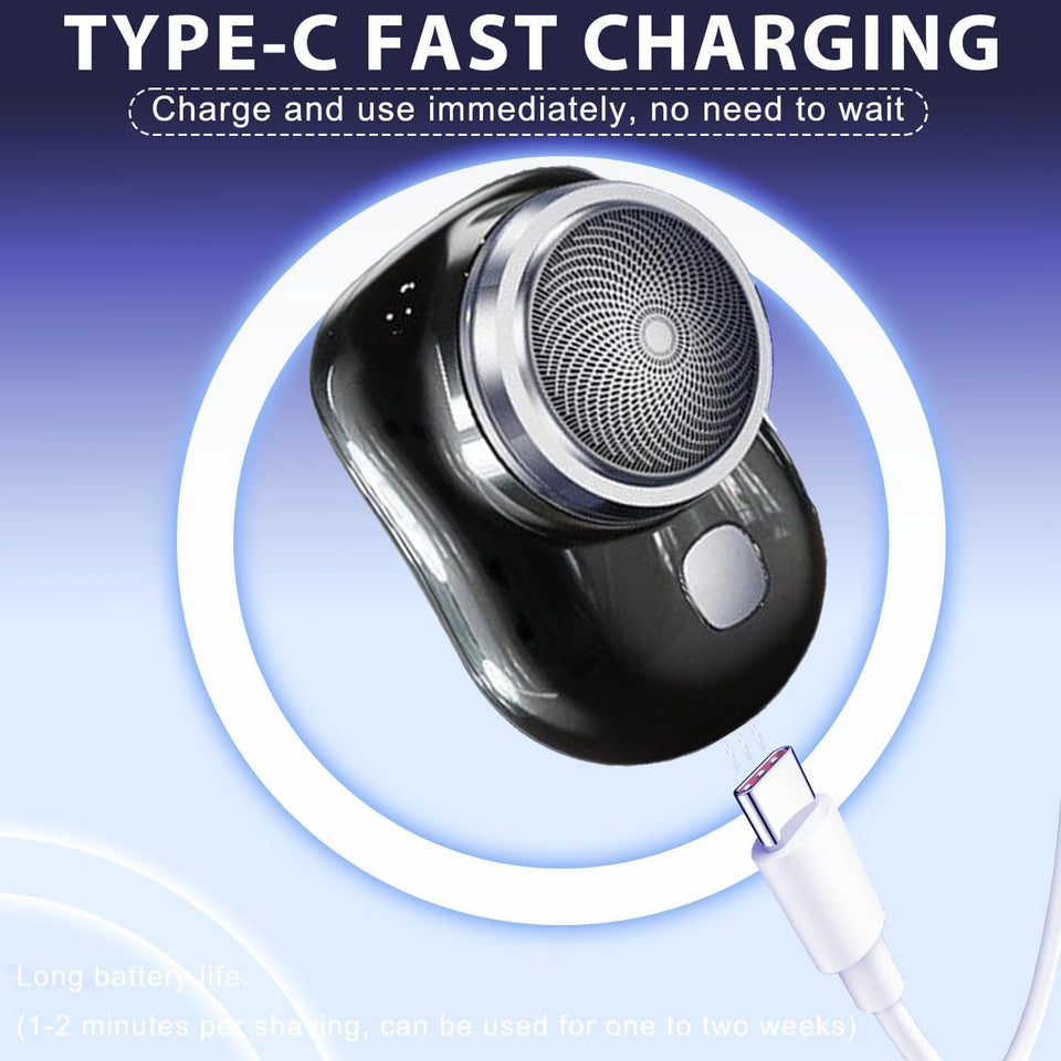 Ultra-Portable Pocket Electric Shaver – Compact Rotary Razor for Travel & Quick Touch-Ups