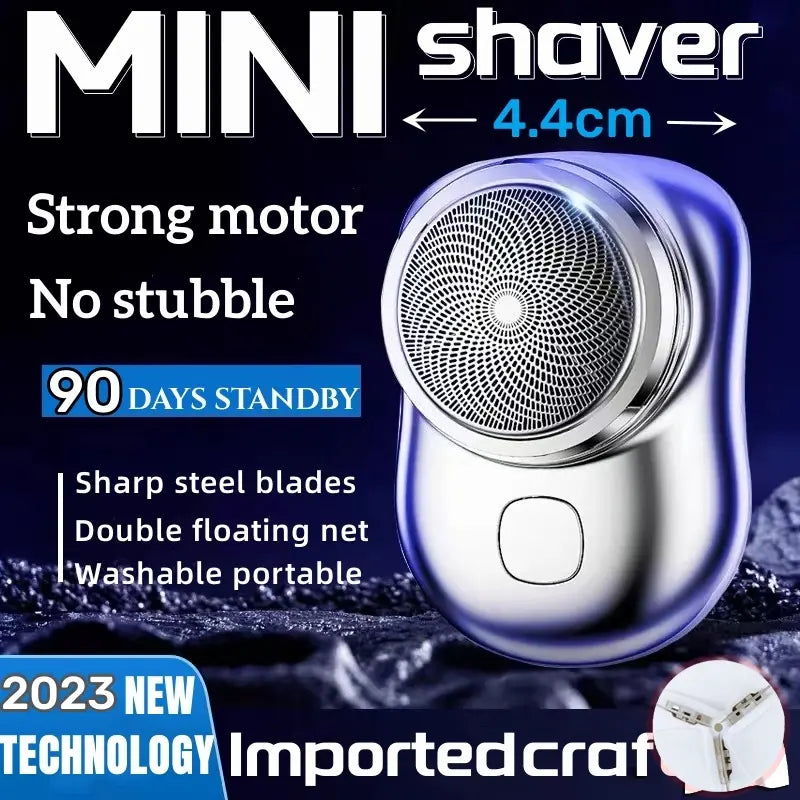 Ultra-Portable Pocket Electric Shaver – Compact Rotary Razor for Travel & Quick Touch-Ups