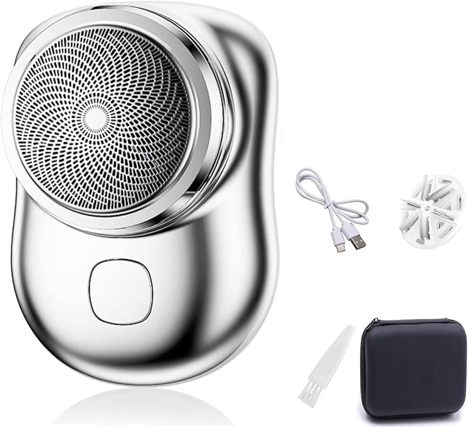 Ultra-Portable Pocket Electric Shaver – Compact Rotary Razor for Travel & Quick Touch-Ups